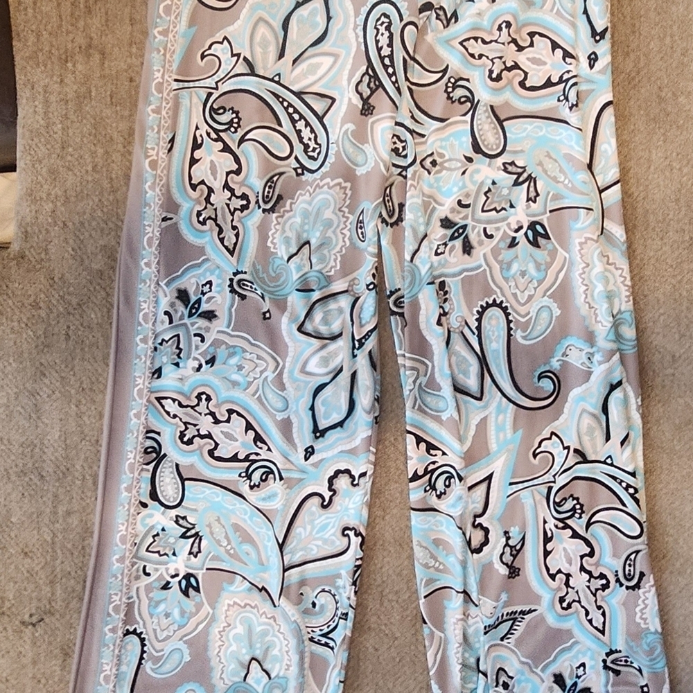 INC International Concepts Blue and Gray Wide Leg Pants